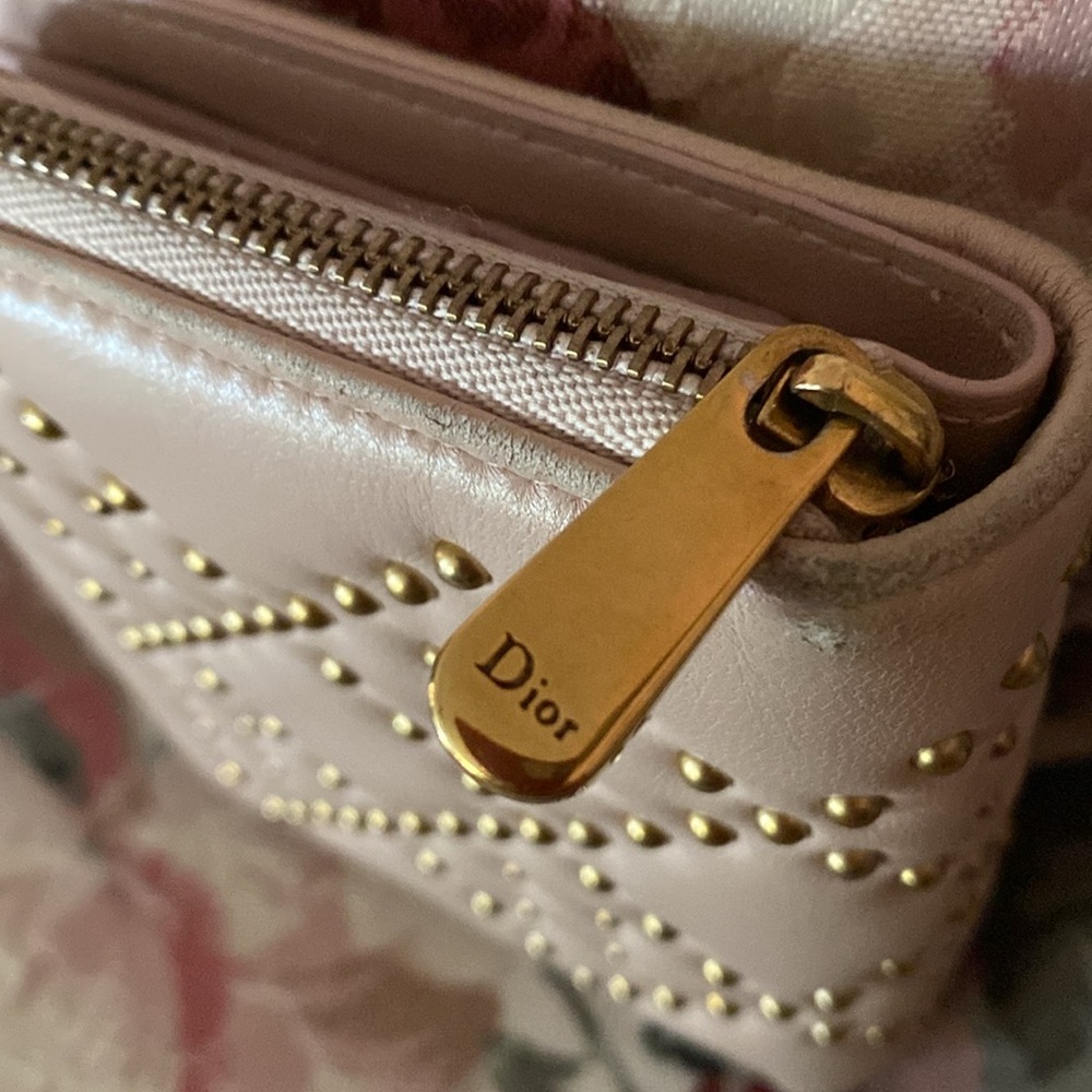 CHRISTIAN DIOR STUDDED BI FOLD WALLET & DUST BAG EUC - Picture 7 of 11